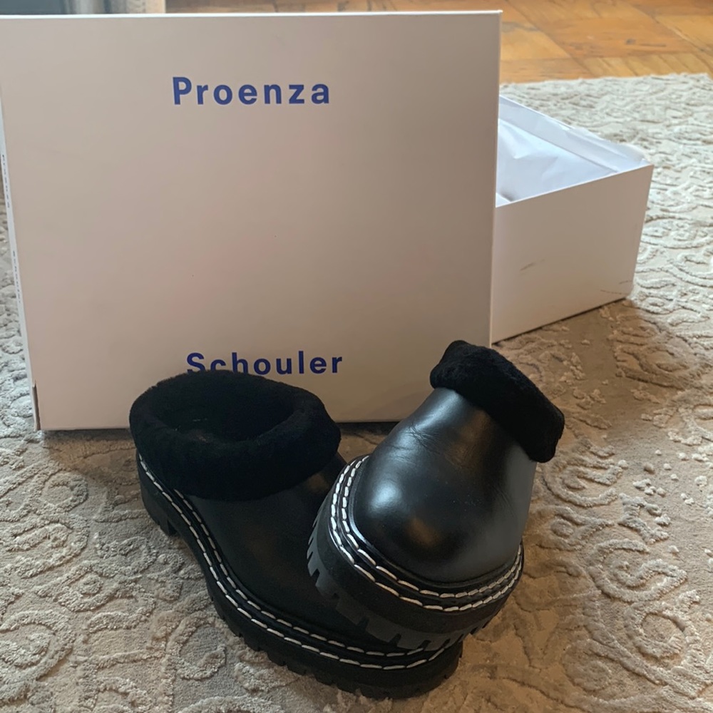 Proenza Schouler shearling lined leather mules